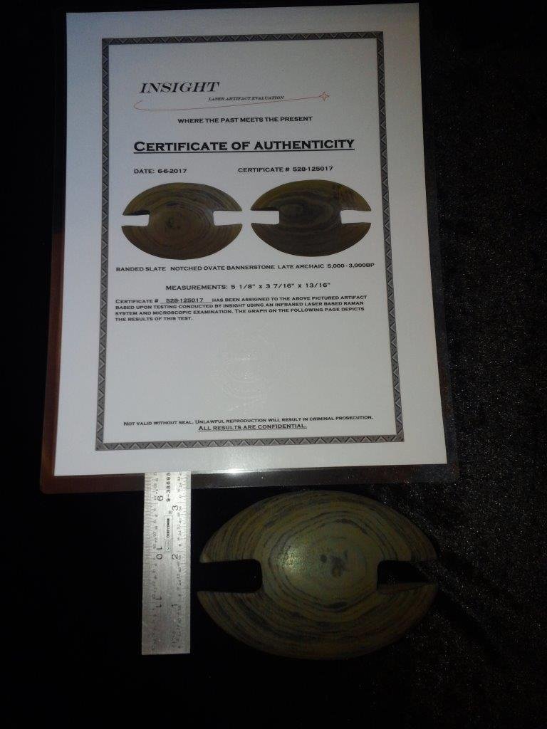 NOTCHED OVATE BANNERSTONE WITH INSIGHT  COA (1 of 6)