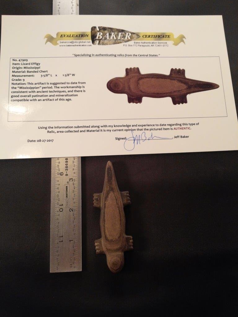 LIZARD EFFIGY WITH BAKER  COA (1 of 4)