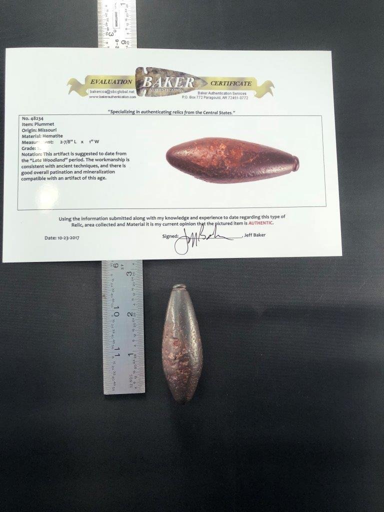 PLUMMET    WITH BAKER COA (1 of 6)