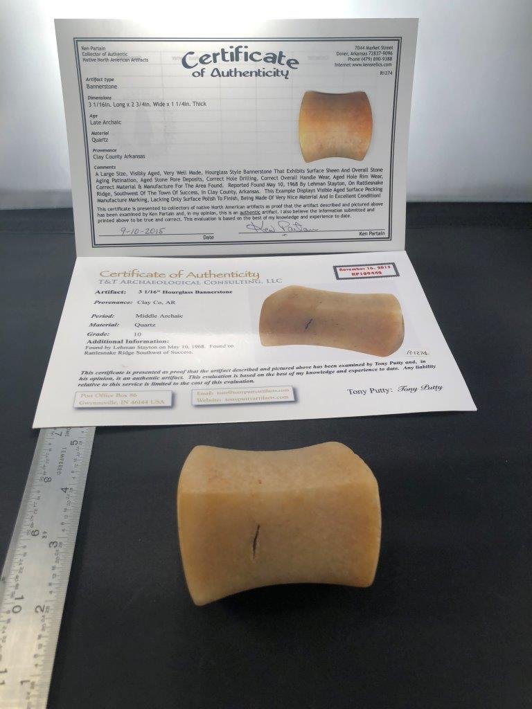 HOURGLASS BANNERSTONE          WITH 2 COA's (1 of 10)