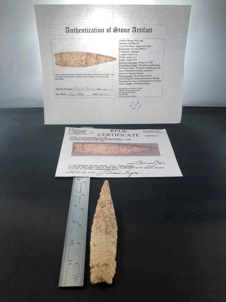 ANGOSTURA KNIFE          WITH 2 COA\'s (1 of 6)