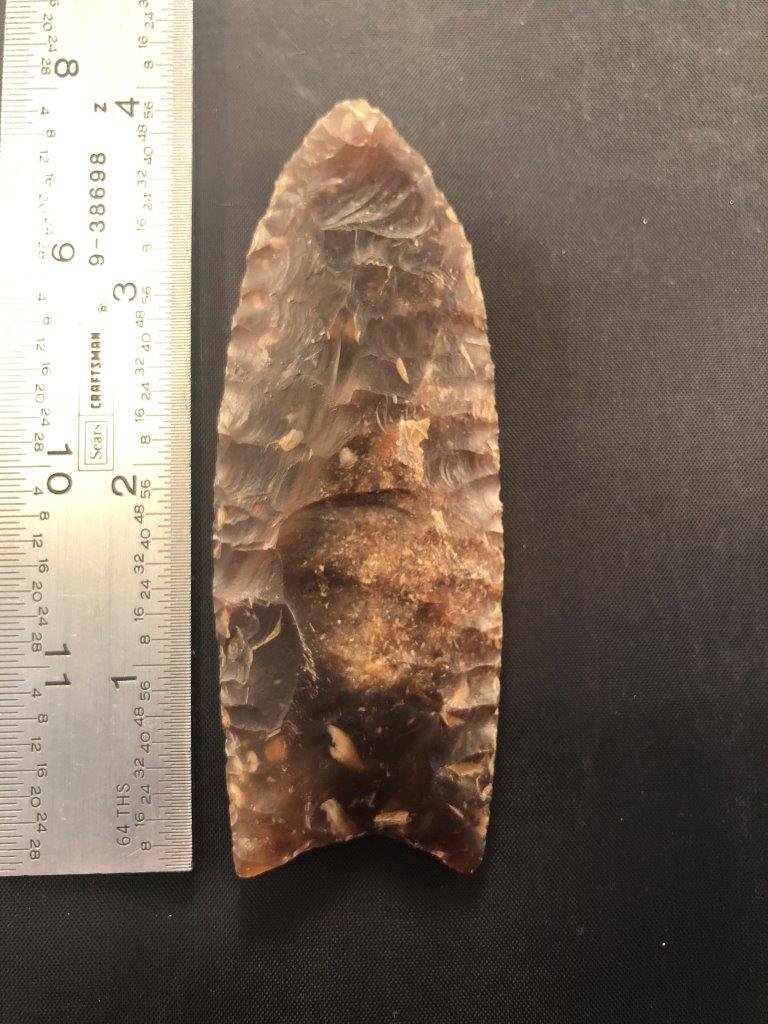 CLOVIS   KNIFE RIVER FLINT INDIAN ARTIFACT ARROWHEAD (1 of 3)