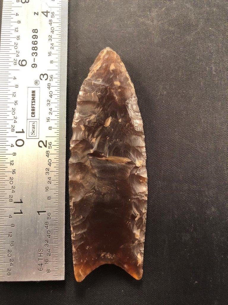 CLOVIS KNIFE RIVER FLINT      INDIAN ARTIFACT ARROWHEAD (1 of 4)