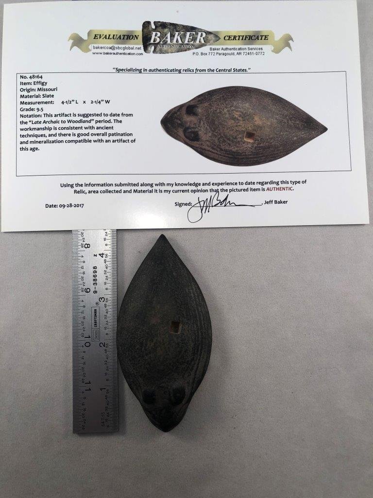 SLATE EFFIGY         WITH BAKER COA (1 of 4)