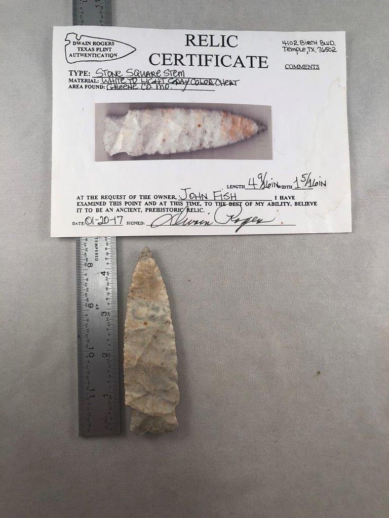 STONE SQUARE STEM       WITH  COA (1 of 5)