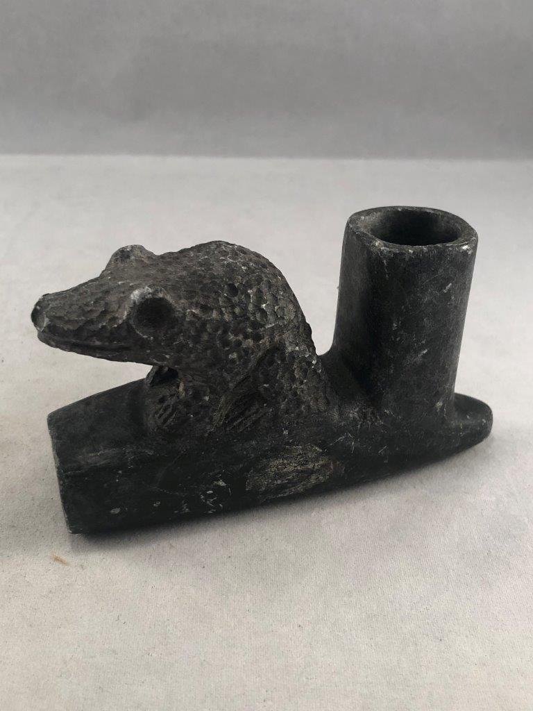 FROG EFFIGY PIPE           INDIAN ARTIFACT ARROWHEAD (1 of 5)