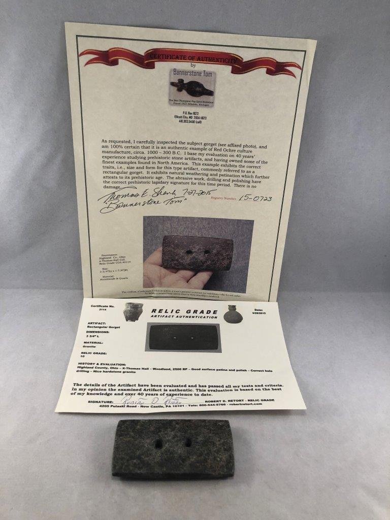 RECTANGULAR GORGET       WITH 2   COA'S (1 of 9)