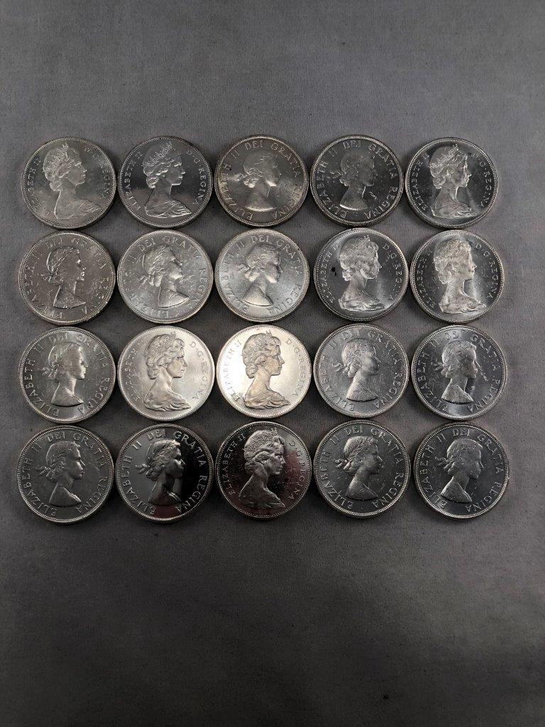 20 CANADIAN SILVER DOLLARS (1 of 2)