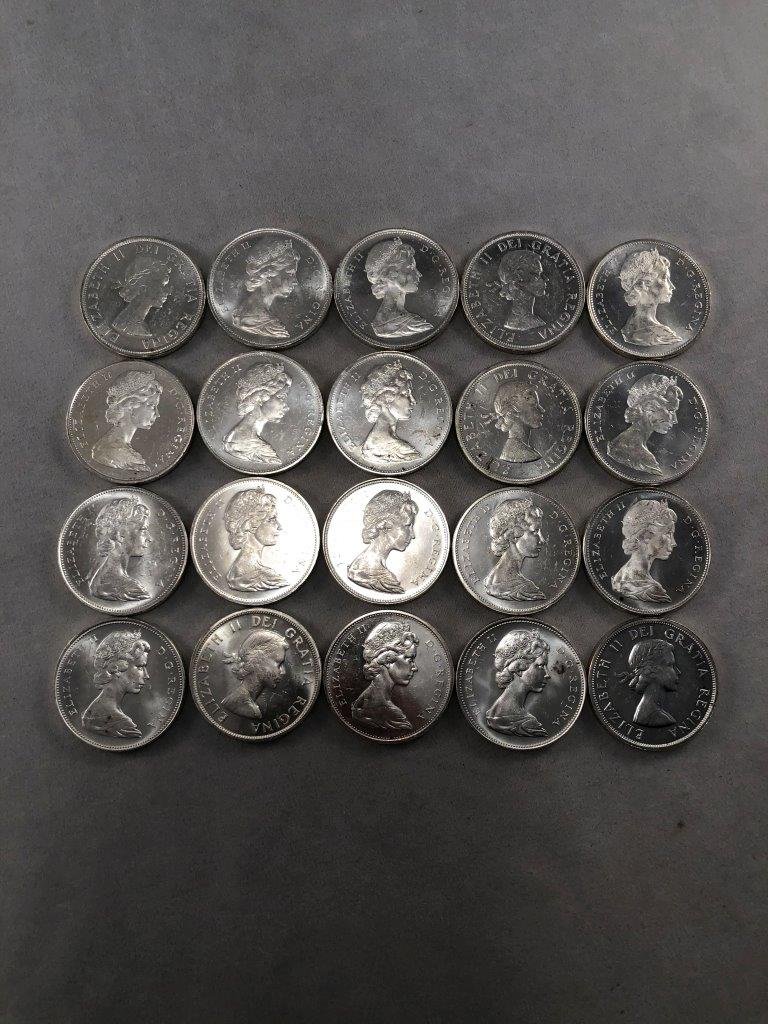 20 CANADIAN SILVER DOLLARS (1 of 2)