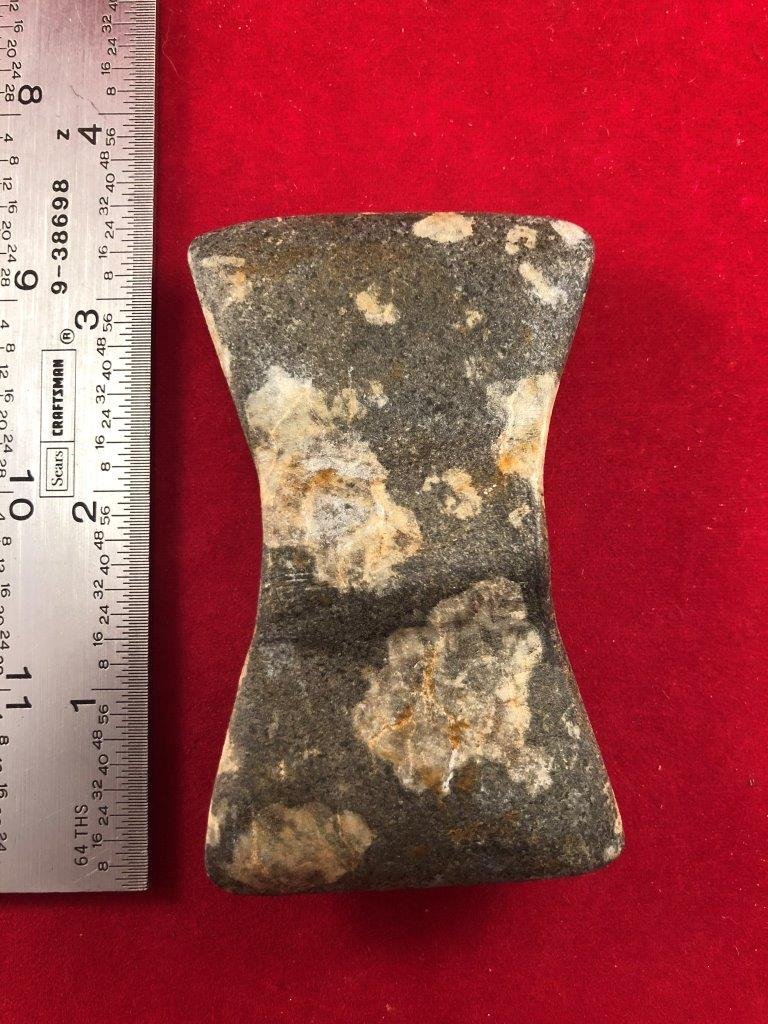 UNDRILLED BOWTIE BANNERSTONE  INDIAN ARTIFACT ARROWHEAD (1 of 4)