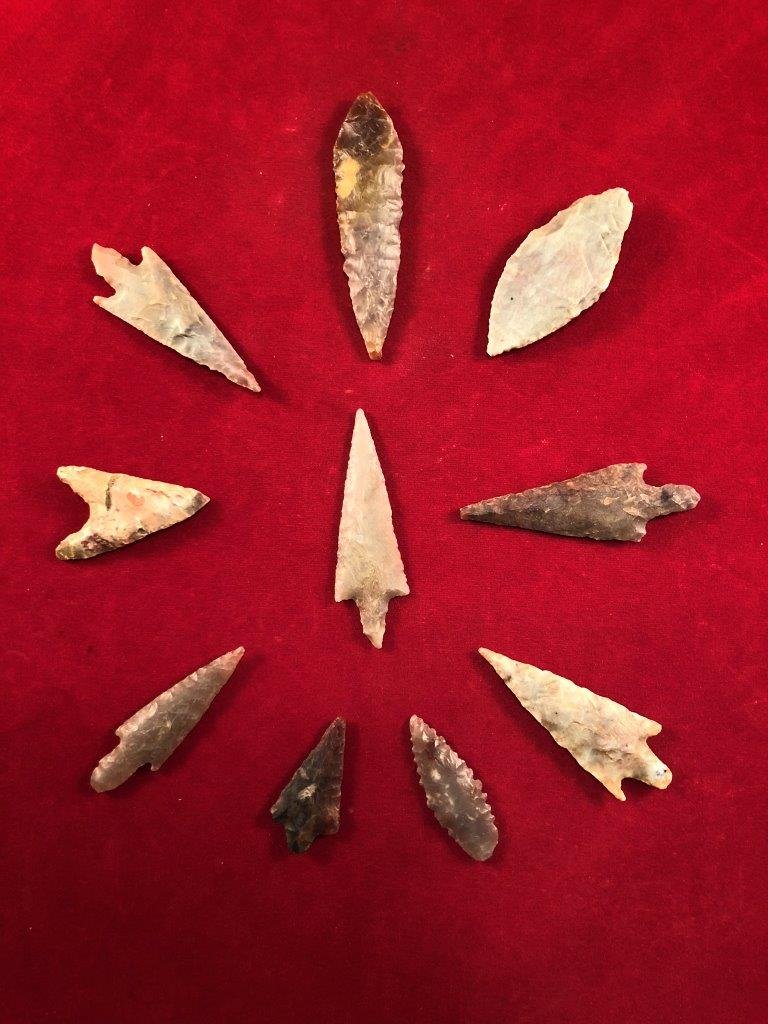 10 NEOLITHIC POINTS INDIAN ARTIFACT ARROWHEAD (1 of 1)