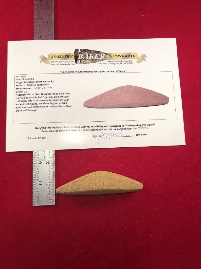 BOATSTONE   INDIAN ARTIFACT ARROWHEAD W/ COA (1 of 6)