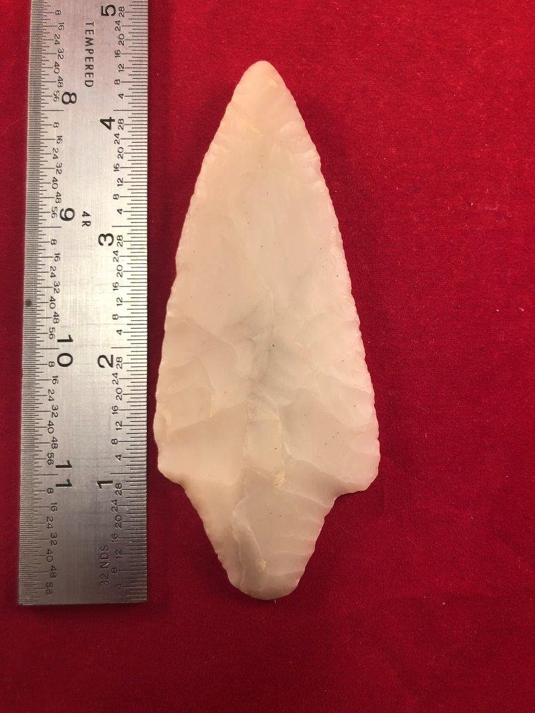 GARY INDIAN ARTIFACT ARROWHEAD: THIS BEAUTIFUL NATIVE AMERICAN INDIAN ARTIFACT IS 4&1/2 INCHES LONG. IT IS FROM ARKANSAS. IT WILL MAKE A GREAT ADDITION TO YOUR COLLECTION! KEY WORDS: NATIVE AMERICAN INDIAN ARTIFACT ARTIFACTS ARROWHE