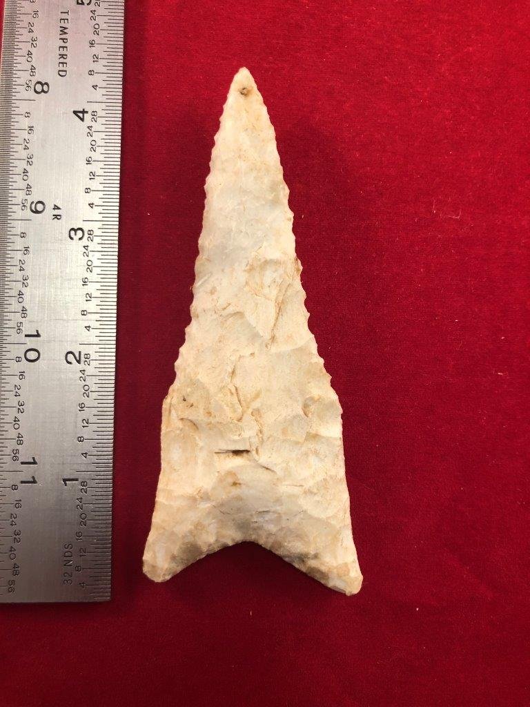 DALTON INDIAN ARTIFACT ARROWHEAD: THIS BEAUTIFUL NATIVE AMERICAN INDIAN ARTIFACT IS 4&1/4 INCHES LONG. IT IS FROM NE ARKANSAS. IT WILL MAKE A GREAT ADDITION TO YOUR COLLECTION! KEY WORDS: NATIVE AMERICAN INDIAN ARTIFACT ARTIFACTS ARRO