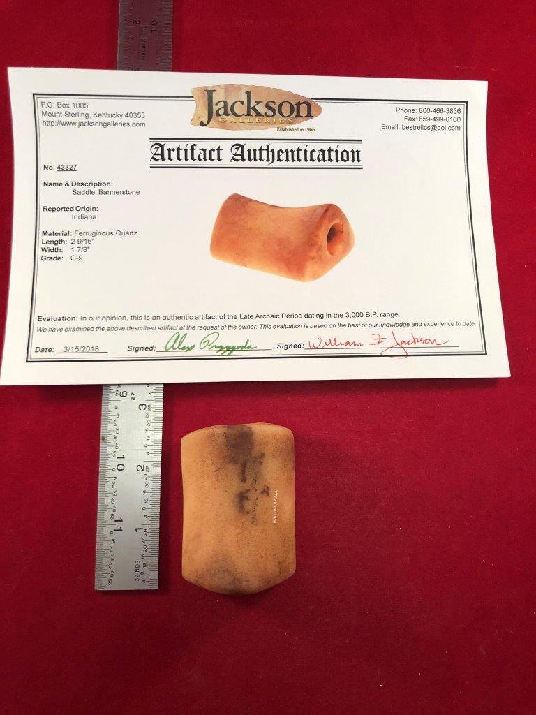 SADDLE BANNERSTONE INDIAN ARTIFACT ARROWHEAD WITH COA (1 of 5)