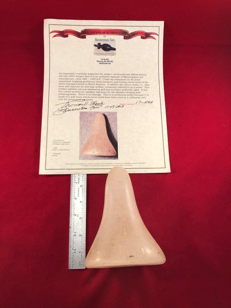 PESTLE   INDIAN ARTIFACT ARROWHEAD WITH COA (1 of 7)