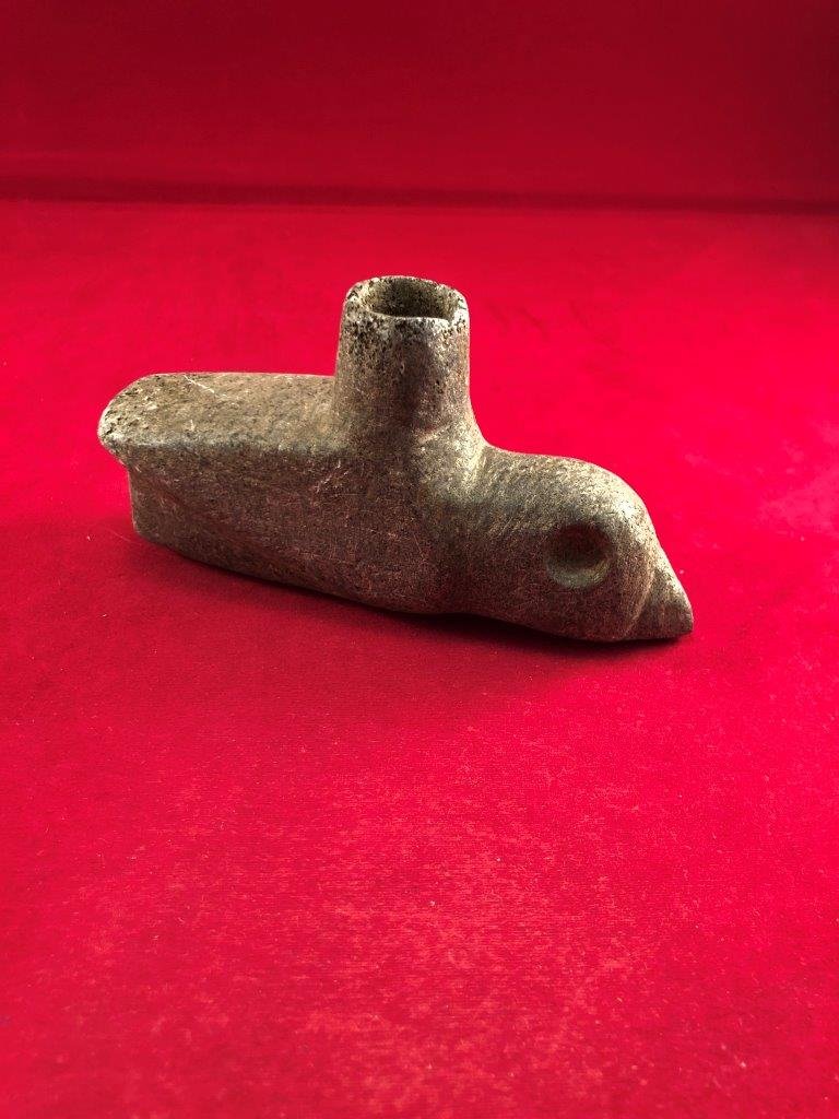 HAWK EFFIGY STONE PIPE     INDIAN ARTIFACT ARROWHEAD (1 of 5)