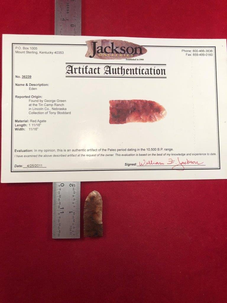 EDEN      INDIAN ARTIFACT ARROWHEAD WITH COA (1 of 6)