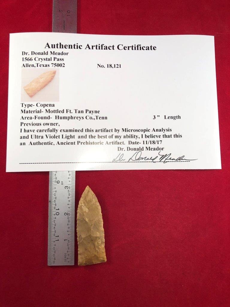 COPENA     INDIAN ARTIFACT ARROWHEAD WITH COA (1 of 5)