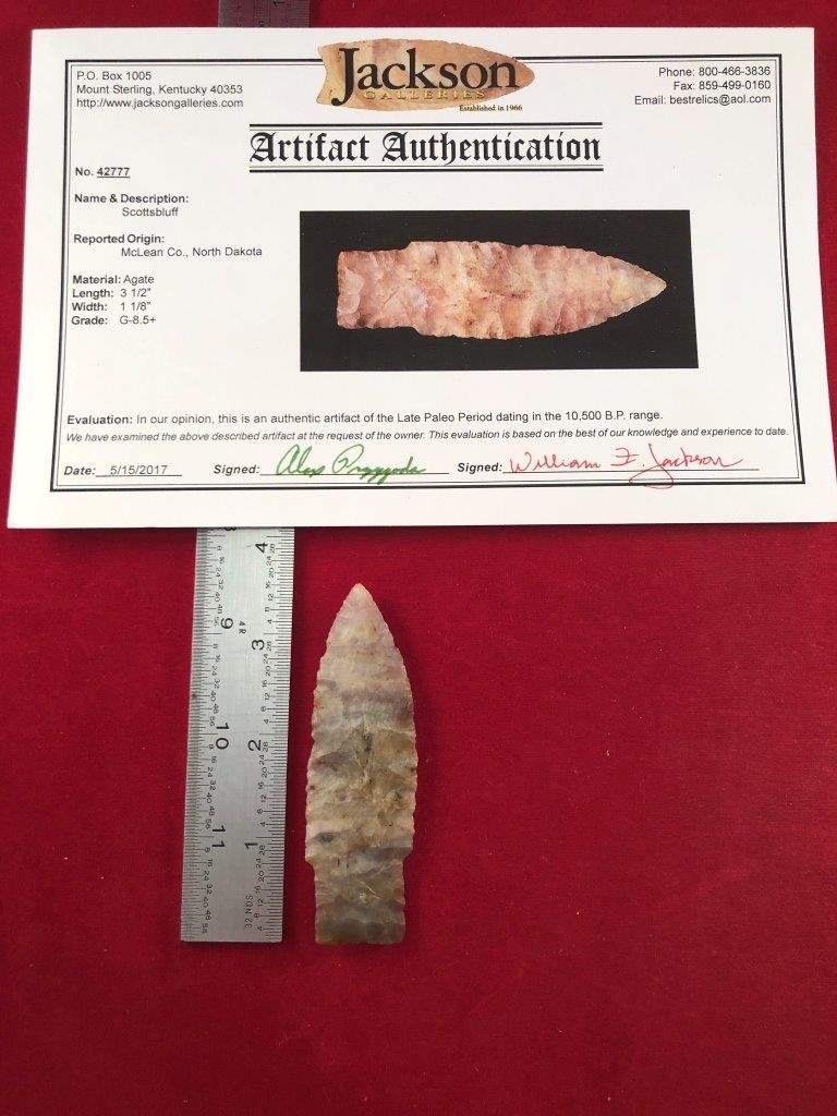 SCOTTSBLUFF  INDIAN ARTIFACT ARROWHEAD WITH COA (1 of 6)