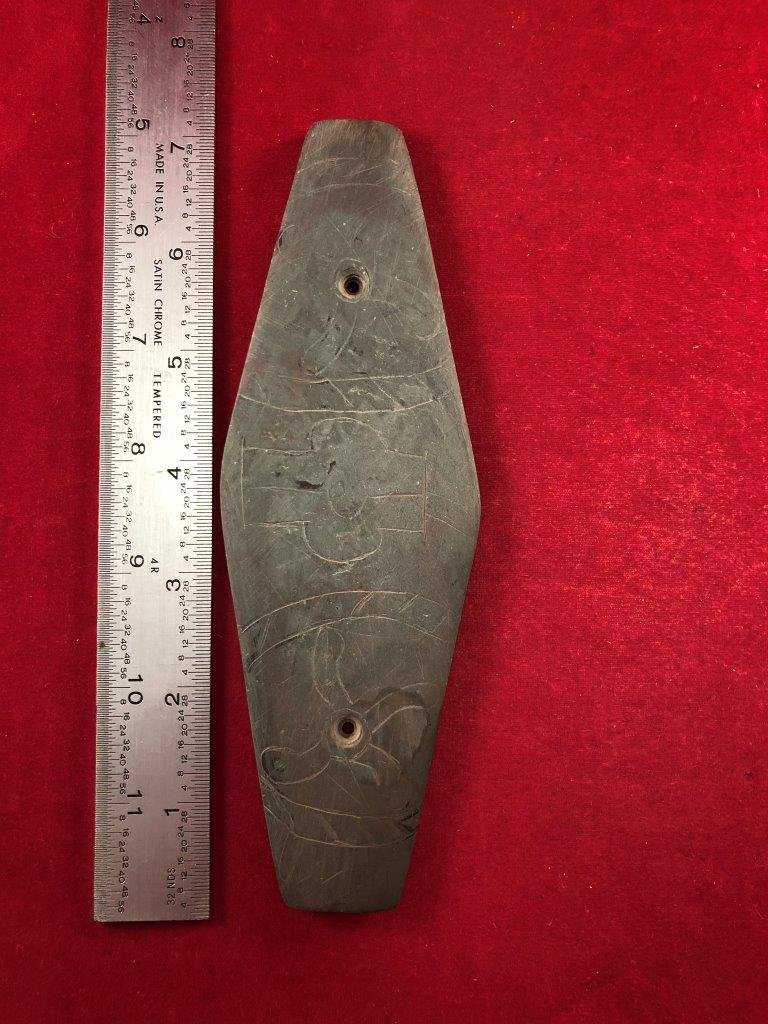 ENGRAVED GORGET     INDIAN ARTIFACT ARROWHEAD (1 of 4)