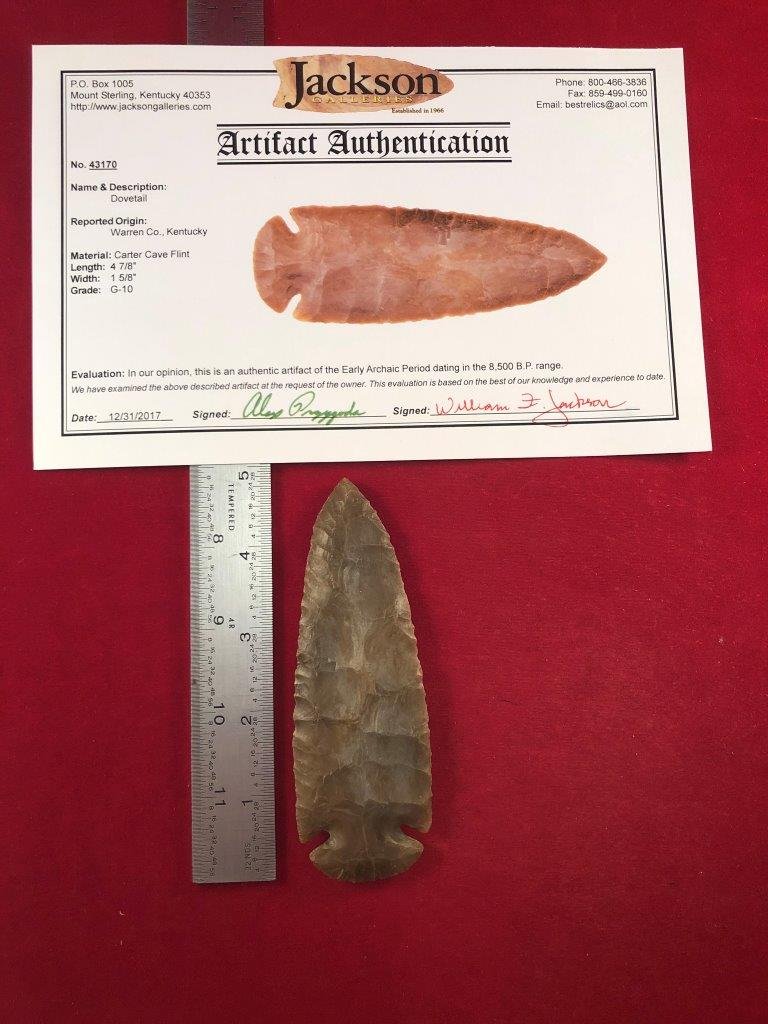 DOVETAIL    INDIAN ARTIFACT ARROWHEAD WITH COA (1 of 5)