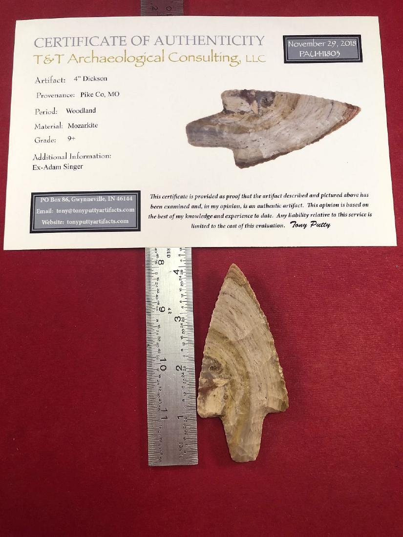 DICKSON      INDIAN ARTIFACT ARROWHEAD WITH COA (1 of 5)