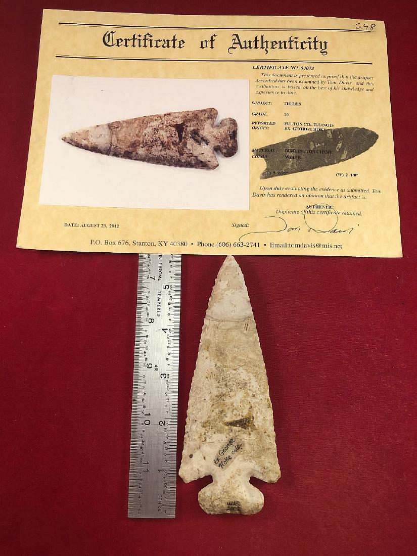 THEBES     INDIAN ARTIFACT ARROWHEAD WITH COA (1 of 5)