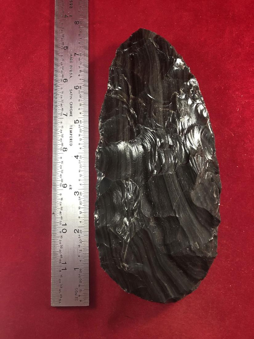 WELL MADE OBSIDIAN KNIFE    INDIAN ARTIFACT ARROWHEAD (1 of 3)