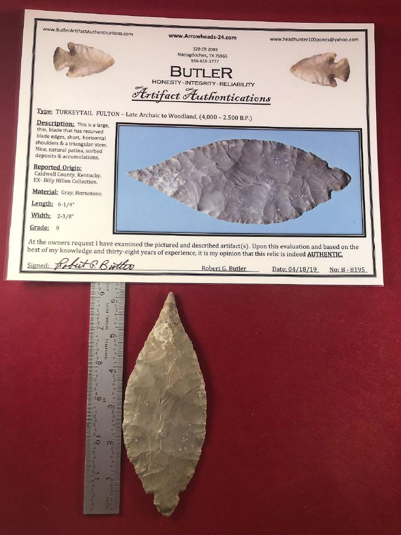 TURKEYTAIL     INDIAN ARTIFACT ARROWHEAD WITH COA (1 of 5)