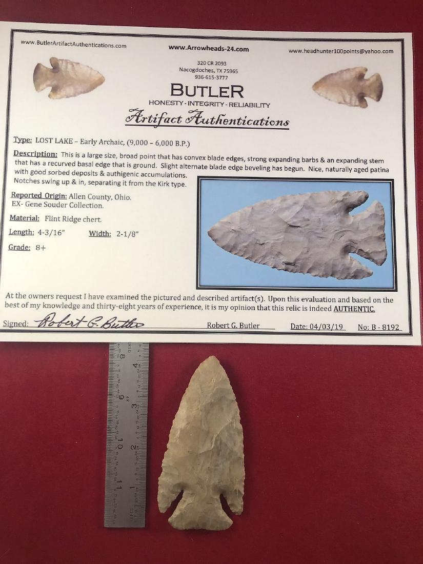 LOST LAKE     INDIAN ARTIFACT ARROWHEAD WITH COA (1 of 5)