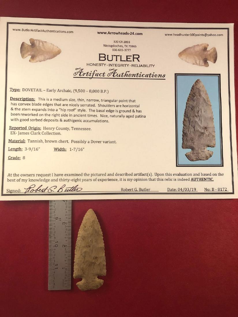 DOVETAIL   INDIAN ARTIFACT ARROWHEAD WITH COA (1 of 5)