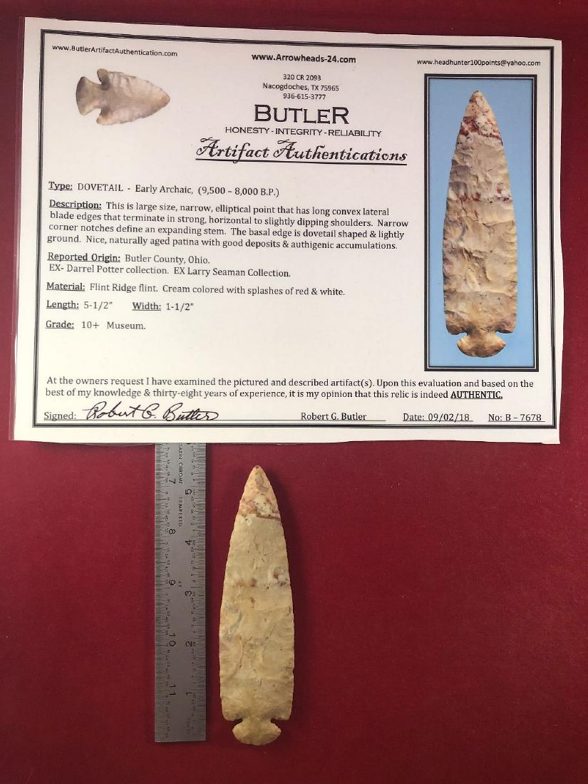 DOVETAIL     INDIAN ARTIFACT ARROWHEAD WITH COA (1 of 5)