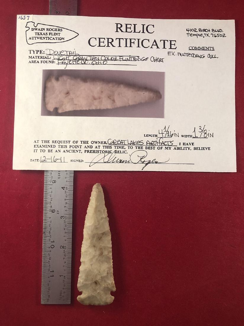 DOVETAIL     INDIAN ARTIFACT ARROWHEAD WITH COA (1 of 5)