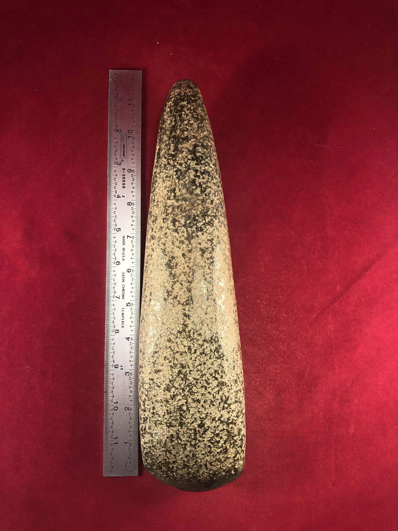 CADDO POLE CELT INDIAN ARTIFACT ARROWHEAD: THIS BEAUTIFUL NATIVE AMERICAN INDIAN ARTIFACT IS 11&3/4 INCHES LONG. IT IS FROM ARKANSAS. IT WILL MAKE A GREAT ADDITION TO YOUR COLLECTION! KEY WORDS: NATIVE AMERICAN INDIAN ARTIFACT ARTIFACTS ARROWH