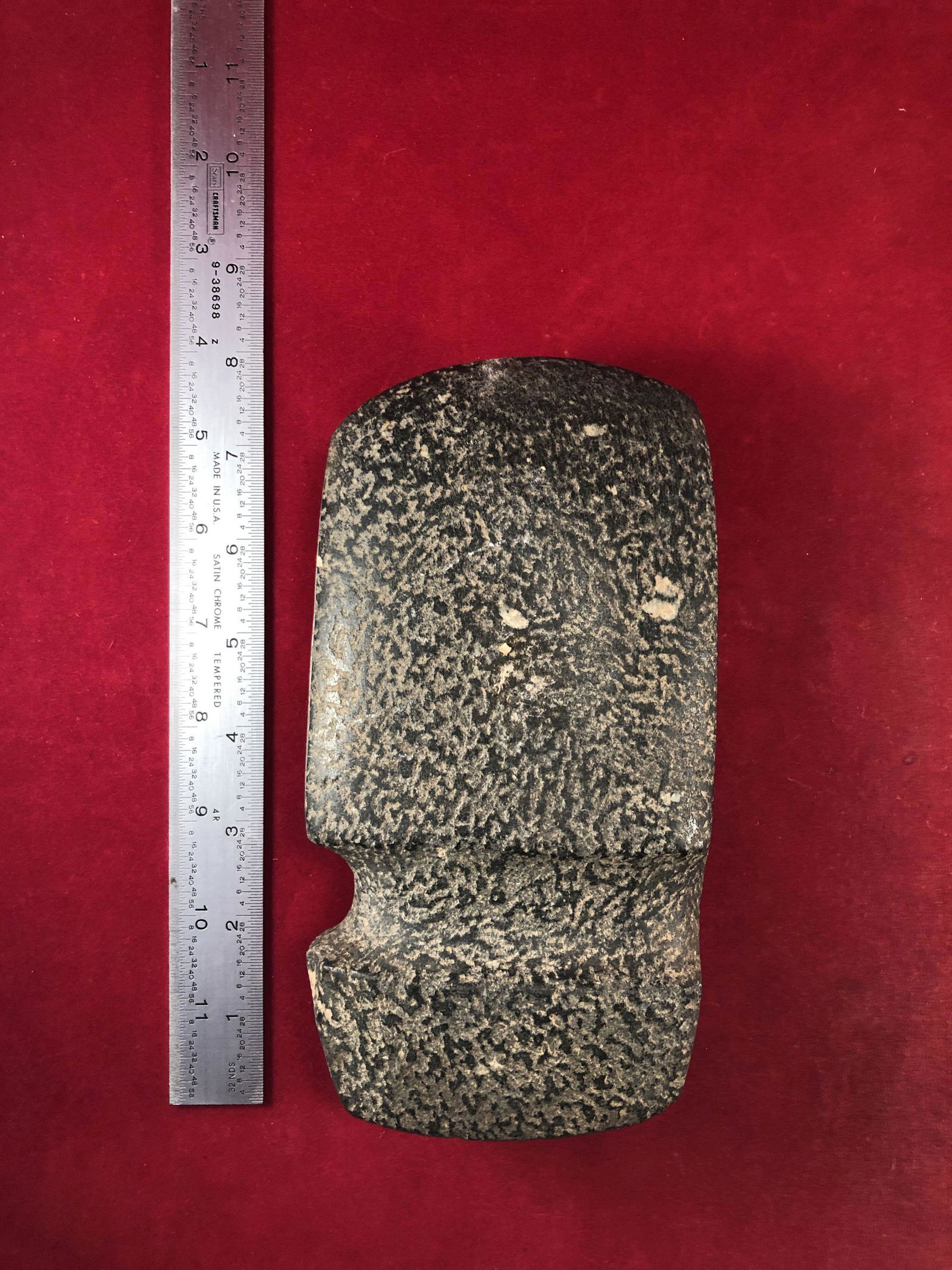 GROOVED AXE INDIAN ARTIFACT ARROWHEAD: THIS BEAUTIFUL NATIVE AMERICAN INDIAN ARTIFACT IS 7&3/4 INCHES LONG. IT IS FROM ILLINOIS. IT WILL MAKE A GREAT ADDITION TO YOUR COLLECTION! KEY WORDS: NATIVE AMERICAN INDIAN ARTIFACT ARTIFACTS ARROWHE