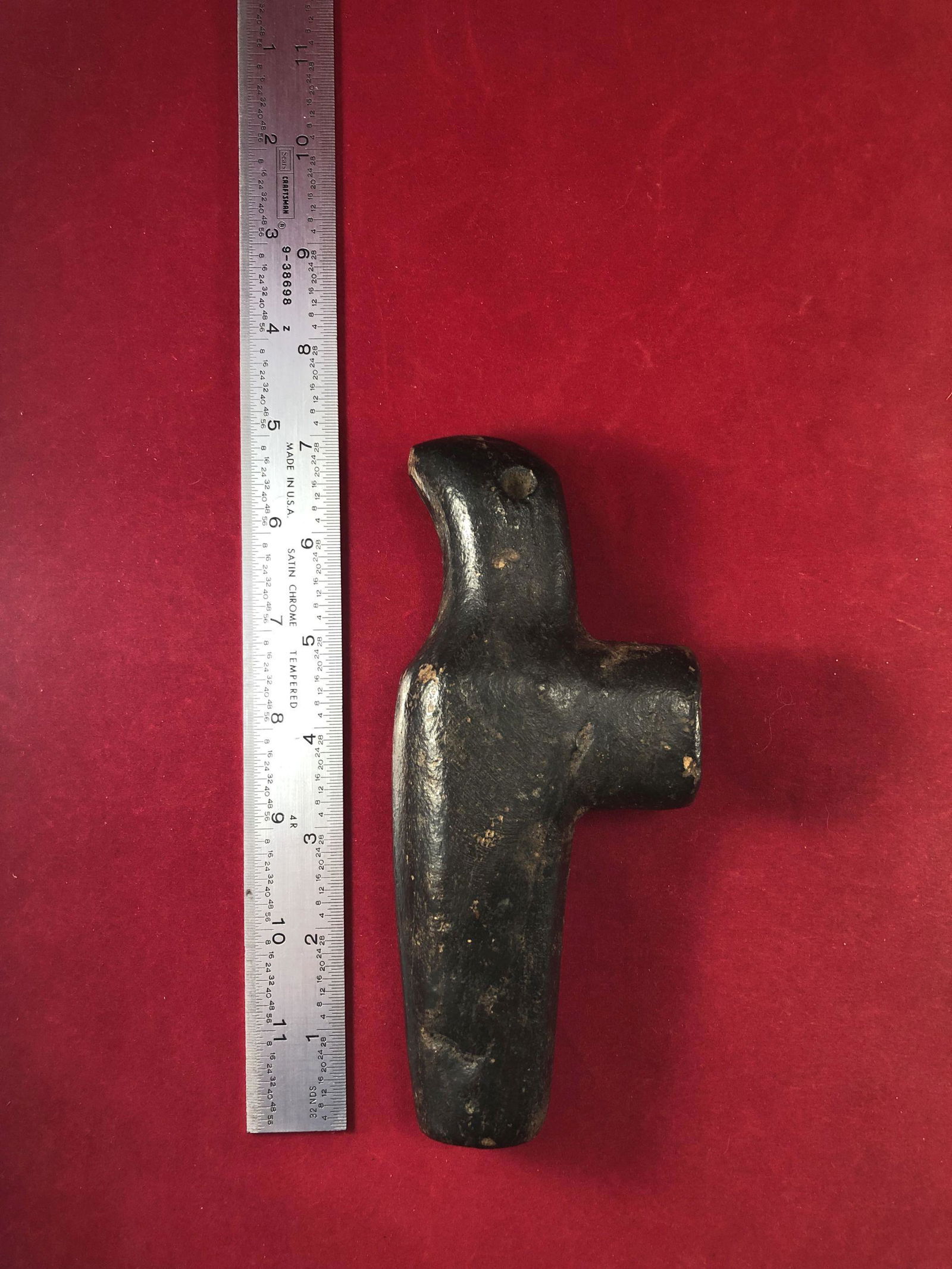 HAWK EFFIGY STONE PIPE     INDIAN ARTIFACT POTTERY (1 of 4)