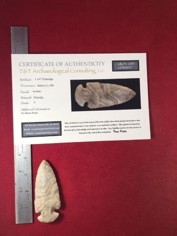 FLINTRIDGE     INDIAN POTTERY ARTIFACT ARROWHEAD WITH (1 of 5)