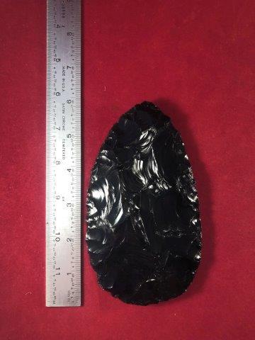 WELL MADE OBSIDIAN BLADE     INDIAN ARTIFACT POTTERY (1 of 3)