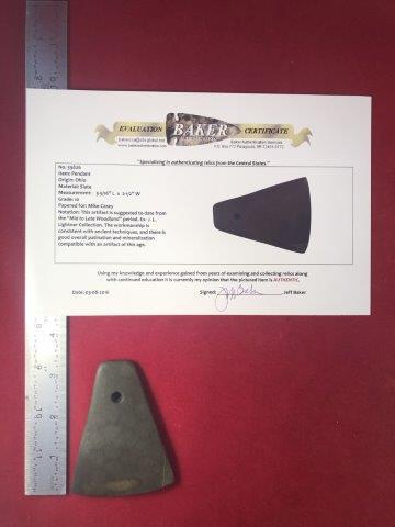 SLATE PENDANT     INDIAN ARTIFACT POTTERY ARROWHEAD (1 of 5)