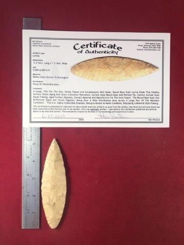 LERMA     INDIAN ARTIFACT POTTERY ARROWHEAD WITH COA (1 of 5)