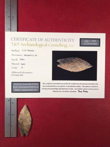 WHEELER     INDIAN ARTIFACT POTTERY ARROWHEAD WITH COA (1 of 6)