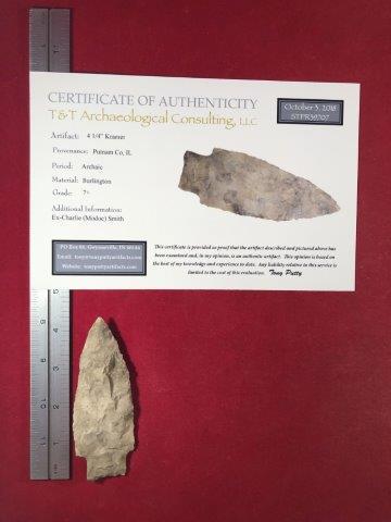 KRAMER     INDIAN ARTIFACT POTTERY ARROWHEAD WITH COA (1 of 5)