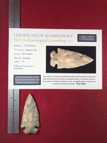 DOVETAIL     INDIAN ARTIFACT POTTERY ARROWHEAD WITH COA (1 of 5)