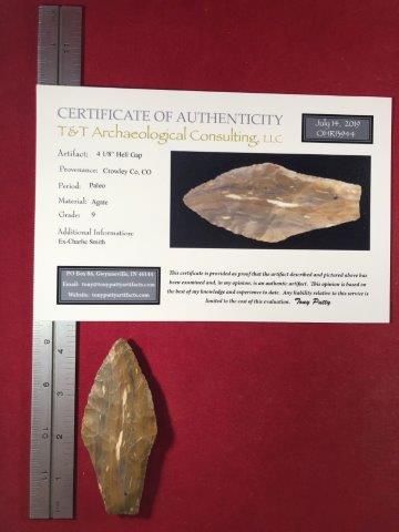 HELL GAP     INDIAN ARTIFACT POTTERY ARROWHEAD WITH COA (1 of 5)