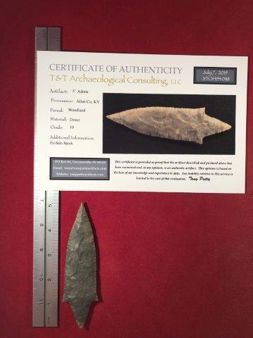 ADENA     INDIAN ARTIFACT POTTERY ARROWHEAD WITH COA (1 of 5)