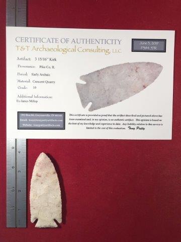 KIRK     INDIAN ARTIFACT POTTERY ARROWHEAD WITH COA (1 of 5)