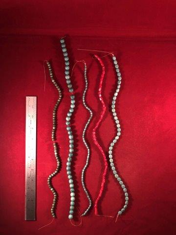 5 TRADE BEAD NECKLACES     INDIAN ARTIFACT POTTERY (1 of 2)