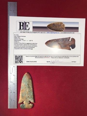 THEBES E NOTCHED      INDIAN ARTIFACT POTTERY ARROWHEAD (1 of 4)