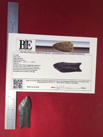 CLOVIS     INDIAN ARTIFACT POTTERY ARROWHEAD WITH COA (1 of 4)